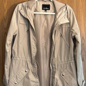 Sam Edelman Utility Jacket Women’s Hooded Cinched Waist Coat NWOT Medium Beige